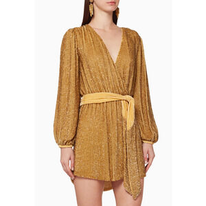 Retrofête Julie Sequin Mini Dress Gold Size S